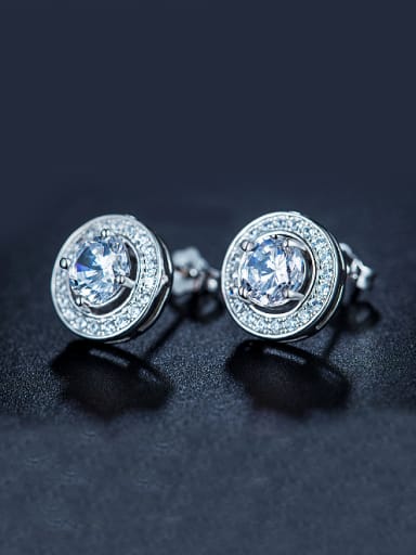 2018 Round-shaped Zircon stud Earring