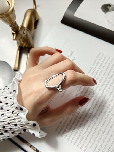 Sterling silver shaped design exaggerated ring