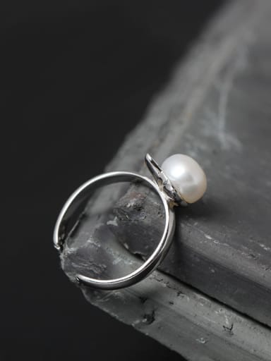 Women Freshwater Pearls Opening Ring