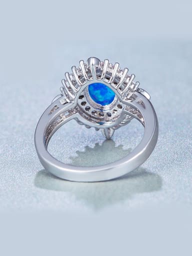 UNIENO new synthetic 6*8mm Blue Opal Engagement Ring