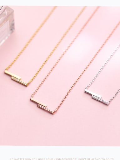 S925 Silver Necklace Pendant female fashion fashionable diamond irregular Necklace sweet temperament clavicle chain female D4307