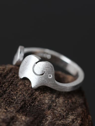 Elephant Fashion S925 Silver Opening Ring