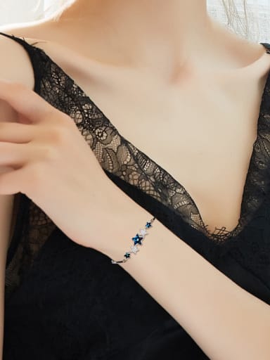 Fashion Blue Swarovski Crystal Stars Zircon Bracelet