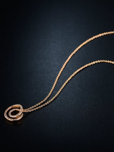 2018 Rose Gold Plated Zircon Necklace