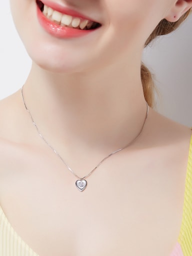 2018 S925 Silver Heart-shaped Necklace