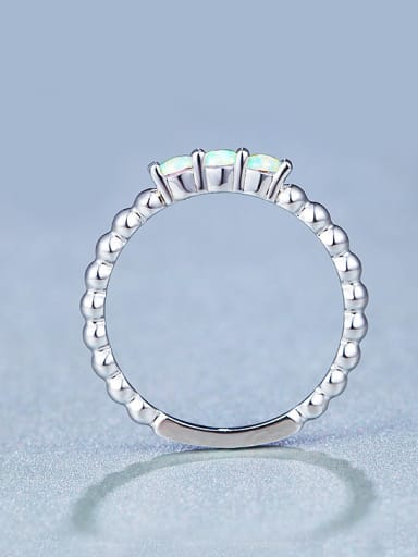 Platinum Plated Opal Stone Multistone ring