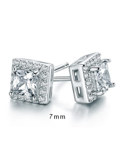 Square Zircon Cluster earring