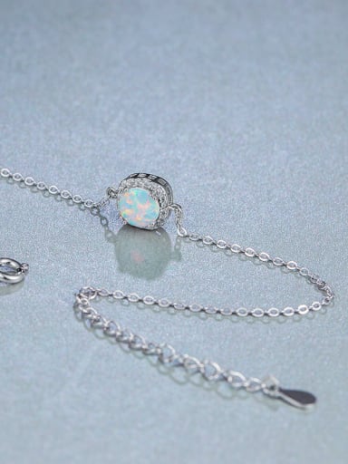 Silver Opal Stone Bracelet