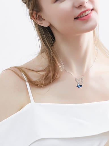 2018 2018 S925 Silver Butterfly-shaped Necklace