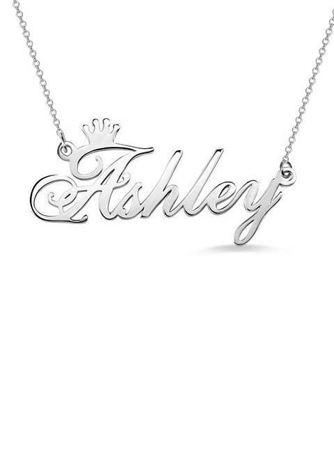 Ashley Style Personalized Name Crown Necklace Silver Artnina Com