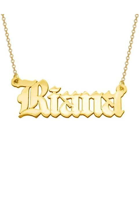 Personalized Old English Font Name Necklace Artnina Com