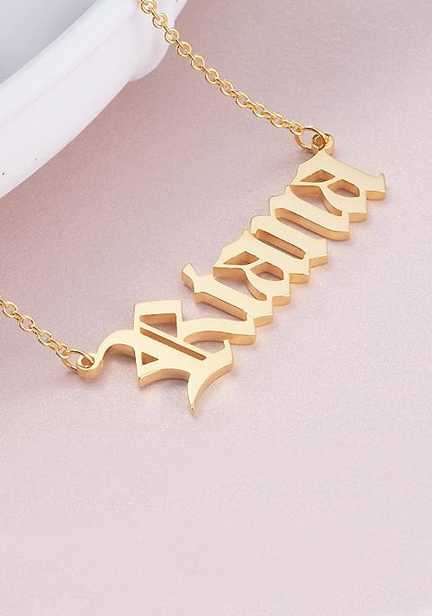 Personalized Old English Font Name Necklace Artnina Com