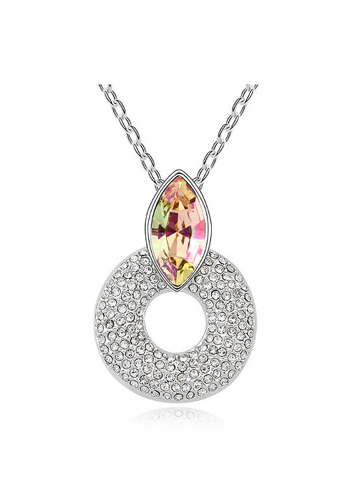Simple Hollow Round Pendant Swarovski Crystal Alloy Necklace 1000023099 - Swarovski Hollow Crystal Circle Pendant Simple Hollow Round Pendant Swarovski Crystal Alloy Necklace 1000023099 - Swarovski Hollow Crystal Circle Pendant