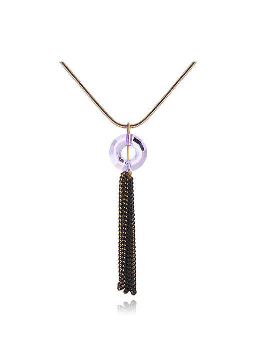 Fashion Hollow Round Swarovski Crystal Tassels Alloy Necklace 1000024396 - Swarovski Hollow Crystal Circle Pendant Fashion Hollow Round Swarovski Crystal Tassels Alloy Necklace 1000024396 - Swarovski Hollow Crystal Circle Pendant