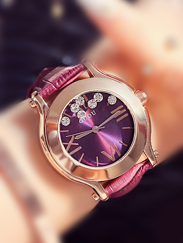 GUOU Brand Classical Movable Rhinestones Watch - 1000009634