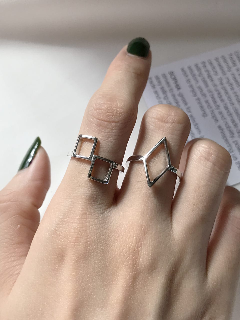 925 Sterling Silver Geometric Minimalist Midi Ring 1000092178