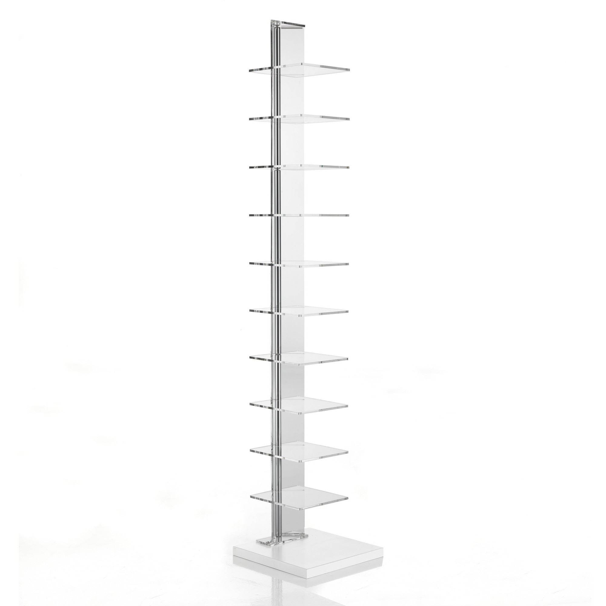 Libreria 10 ripiani in acrilico trasparente cm. H.148 x L.30 x P.30