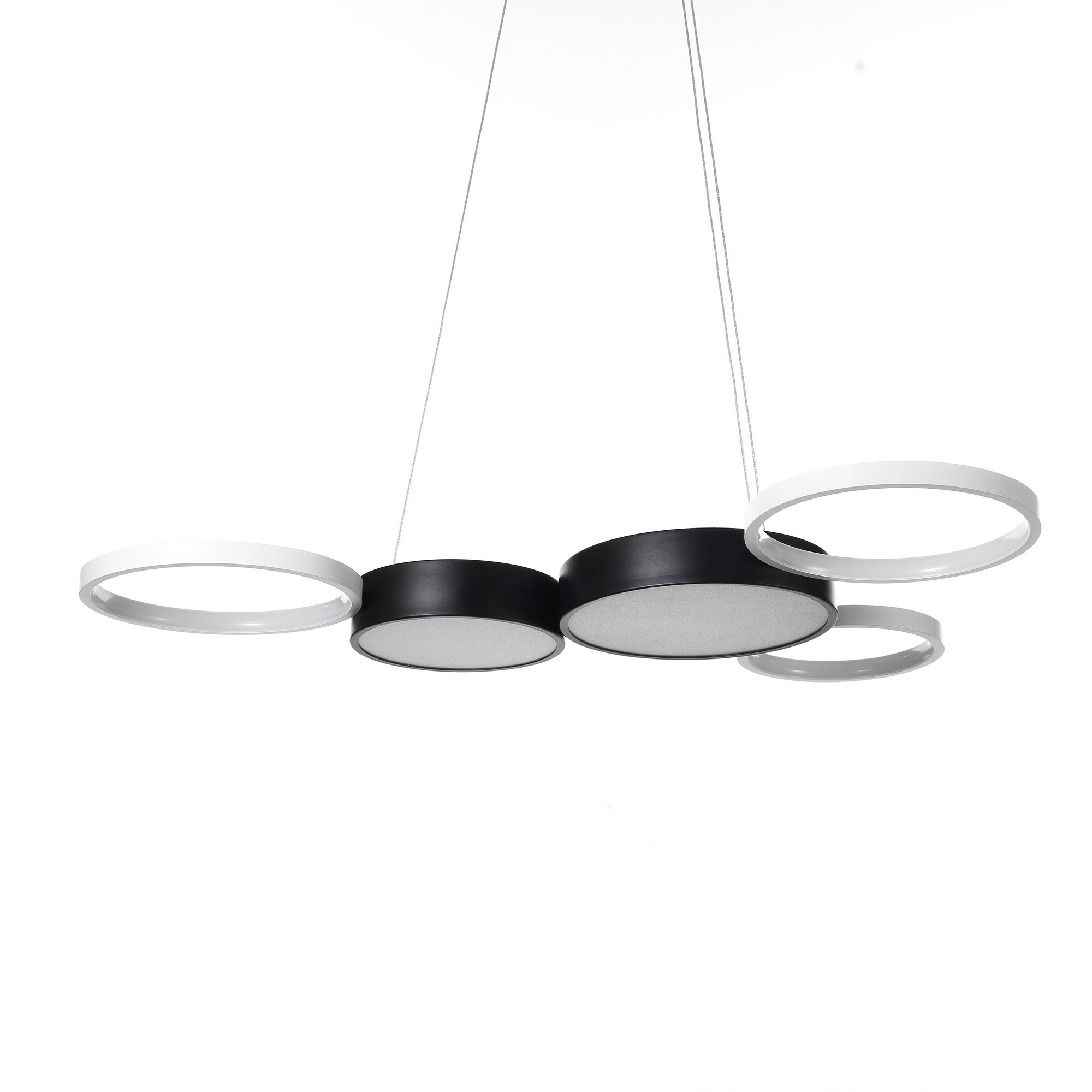 Image of Lampadario in allumino colore nero opaco cm. L.90 P.60 H.5,5