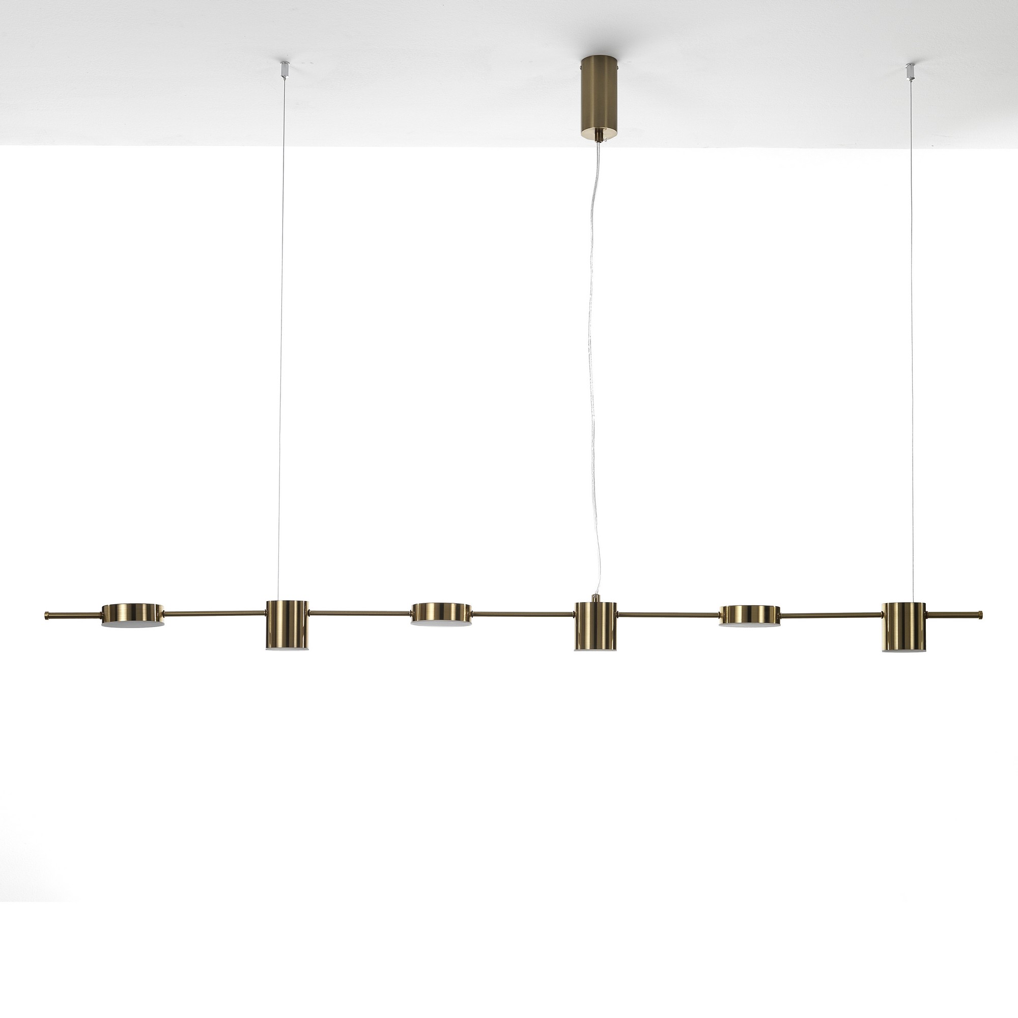 Image of Lampadario in allumino ottone anticato cm. L.160 P.10 H.130