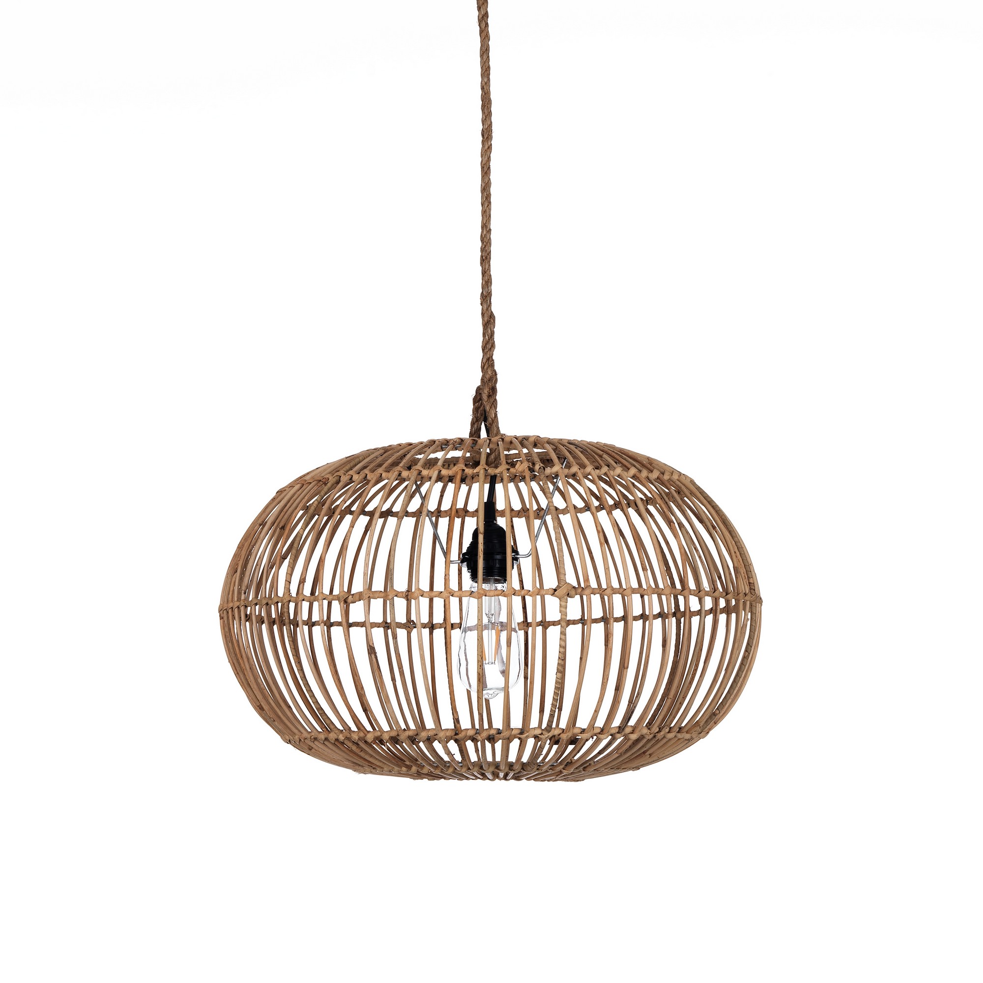 Lampadario a filo in rattan colore naturale per esterno