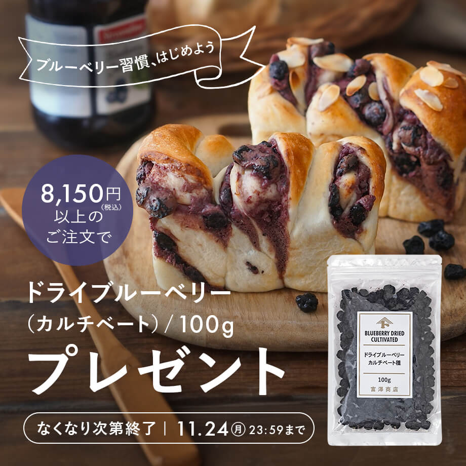 【数量限定】ドライブルーベリープレゼント!