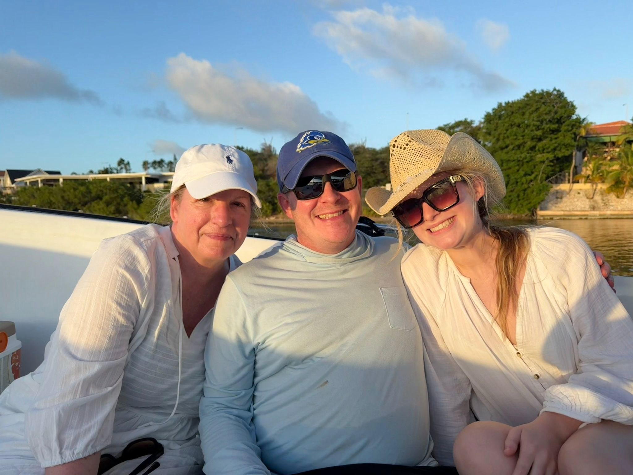 Lee Esmond and family on the water in Curaçao