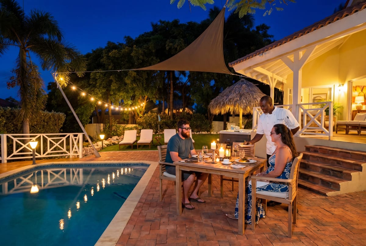 Dinner served on an estate terrace