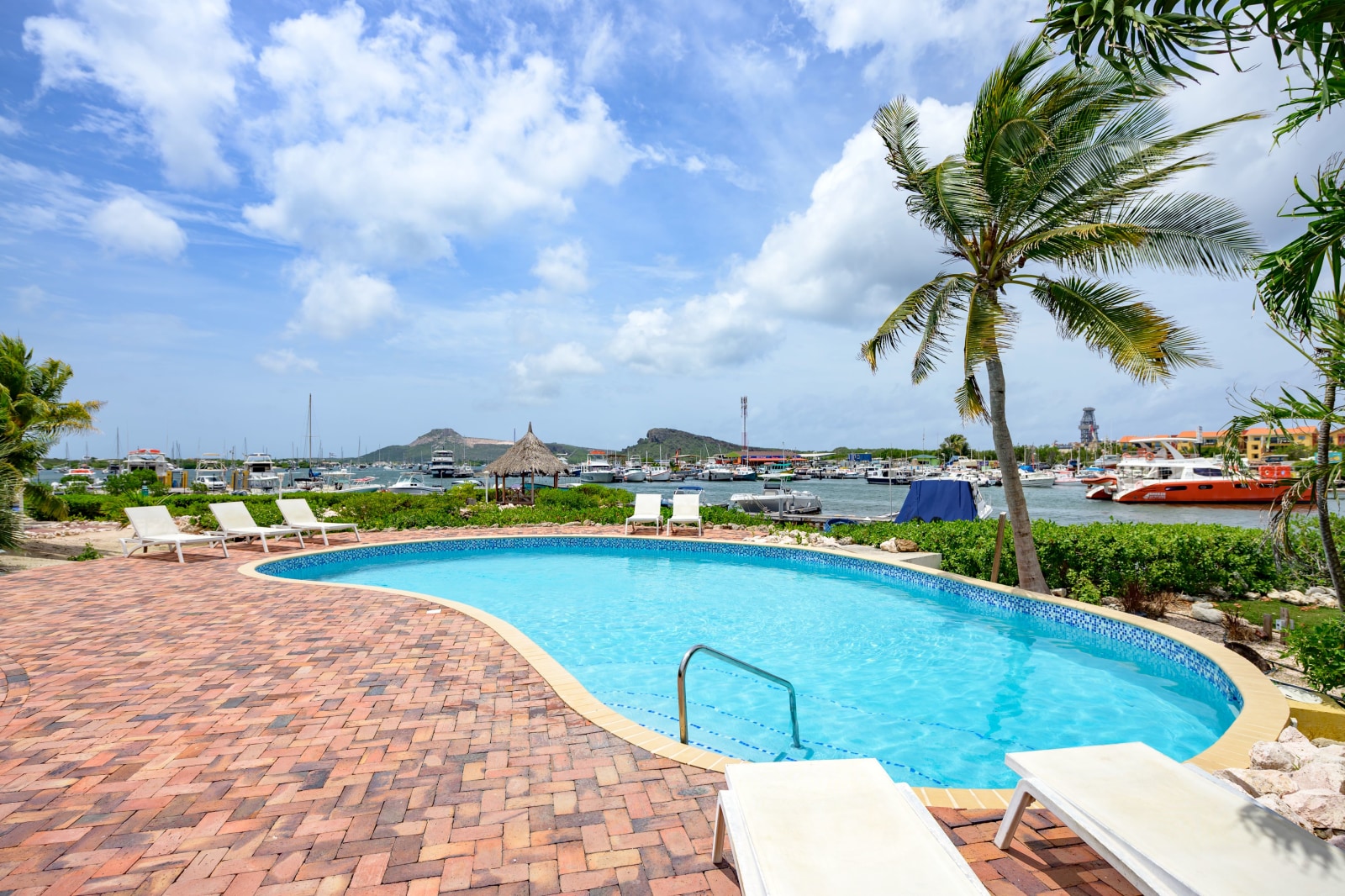 Bayside resort pool at Sailaway Beach on Spanish Water.