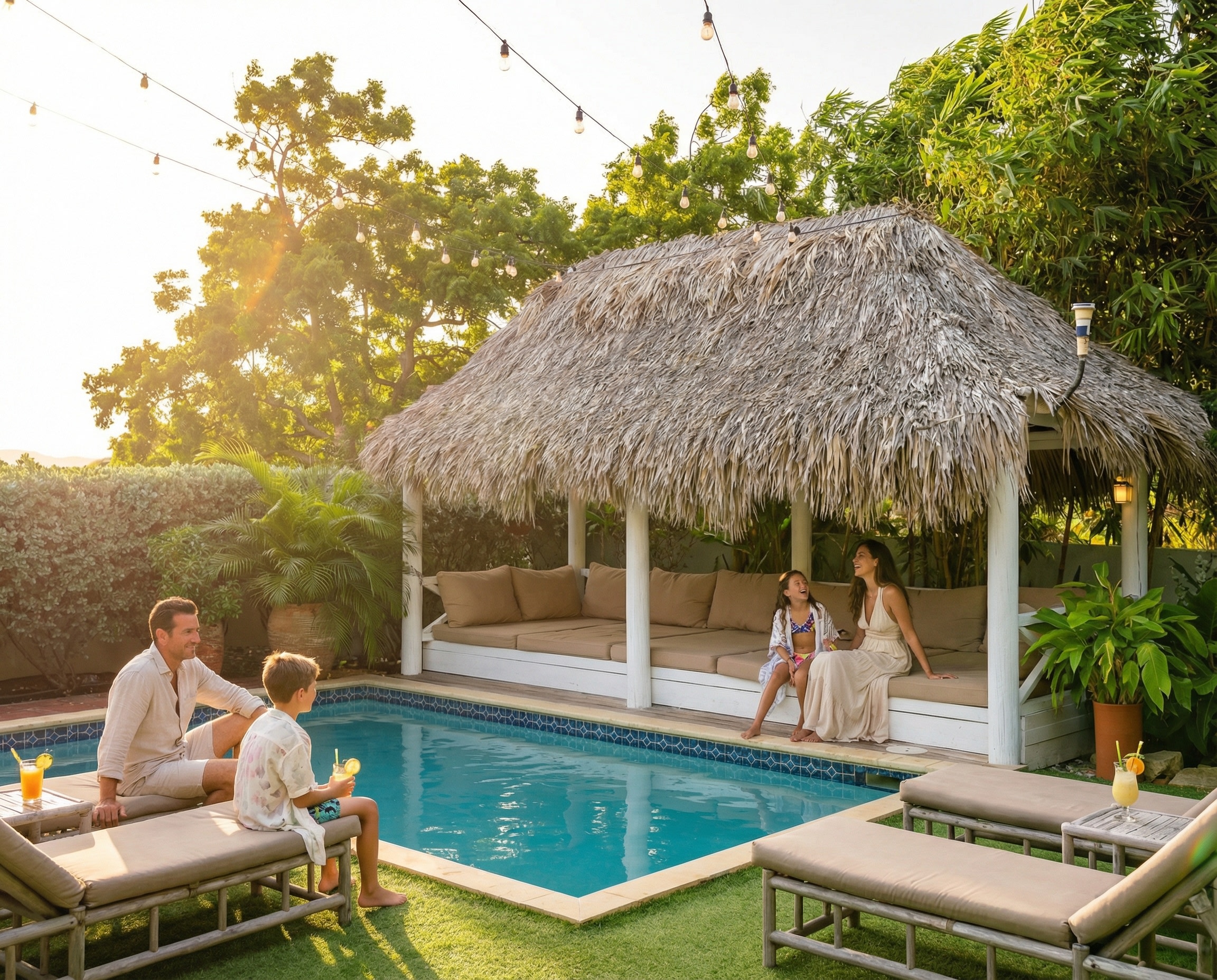 The private pool and garden at Happy Hideaway estate, Jan Thiel, Curaçao