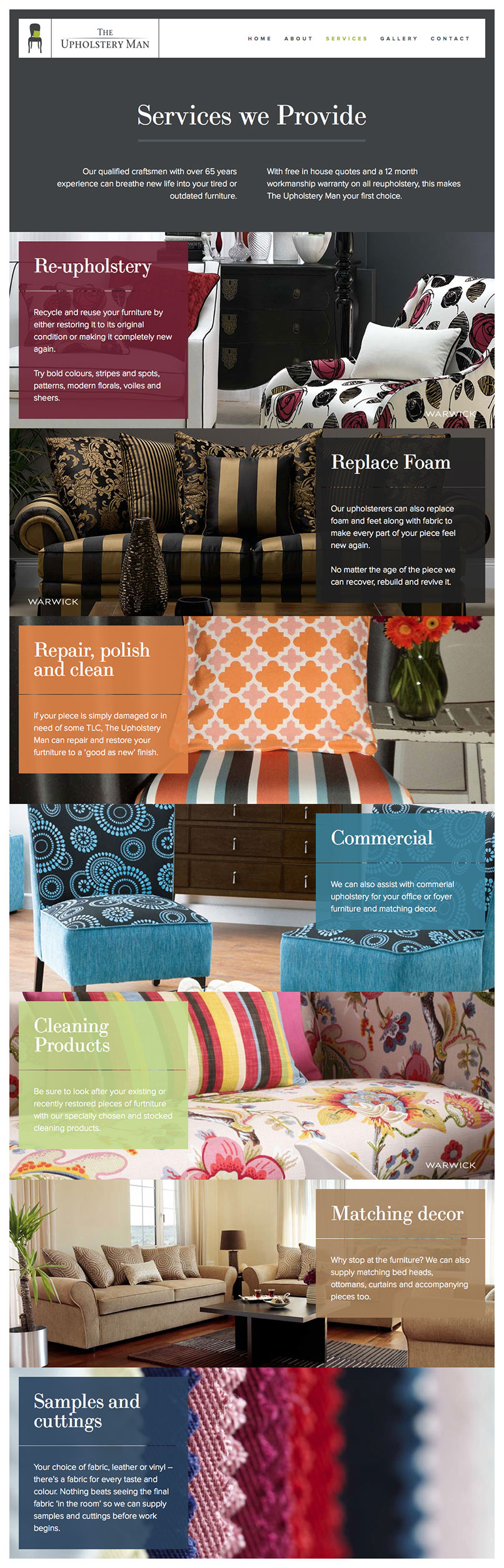 The Upholstery Man Website 1