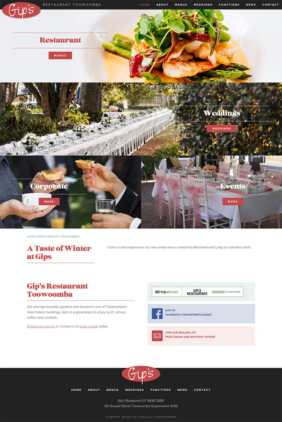 Gip's Restaurant Website 1