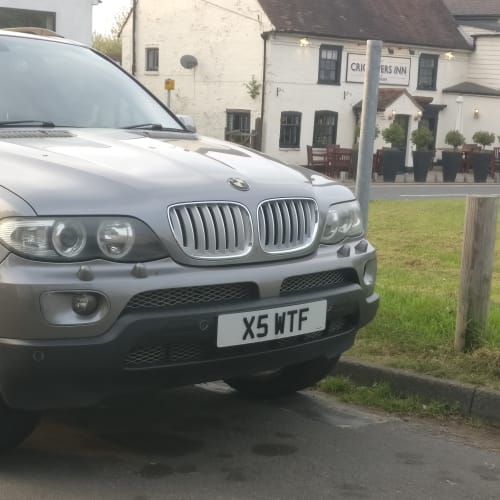 A close-up of a car number plate