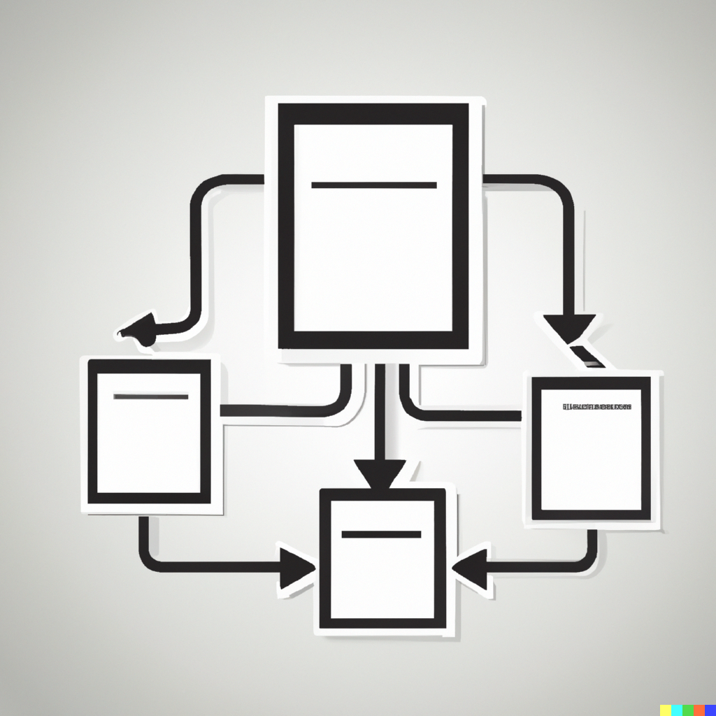 authentic design style of flowchart on internet application