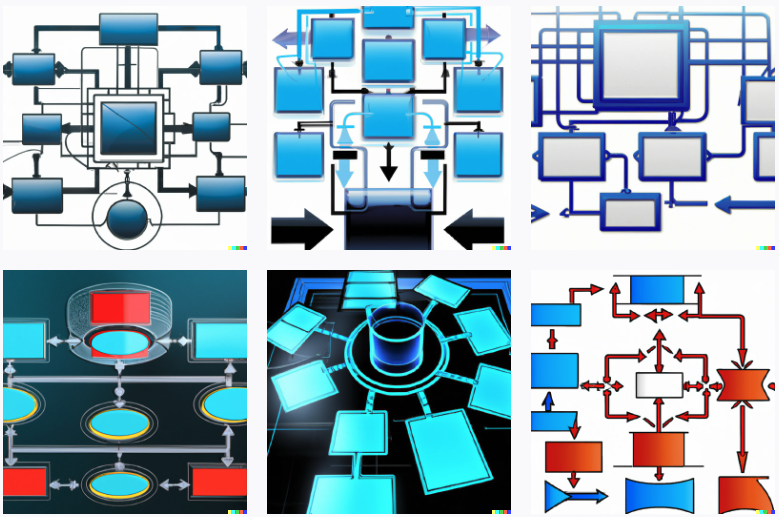 futuristic flowchart