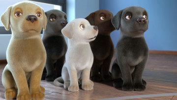 Animated Labrador puppies
