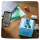 Blue Creative-Tonie sitting on top of blue Toniebox with the tonies app front and centre.