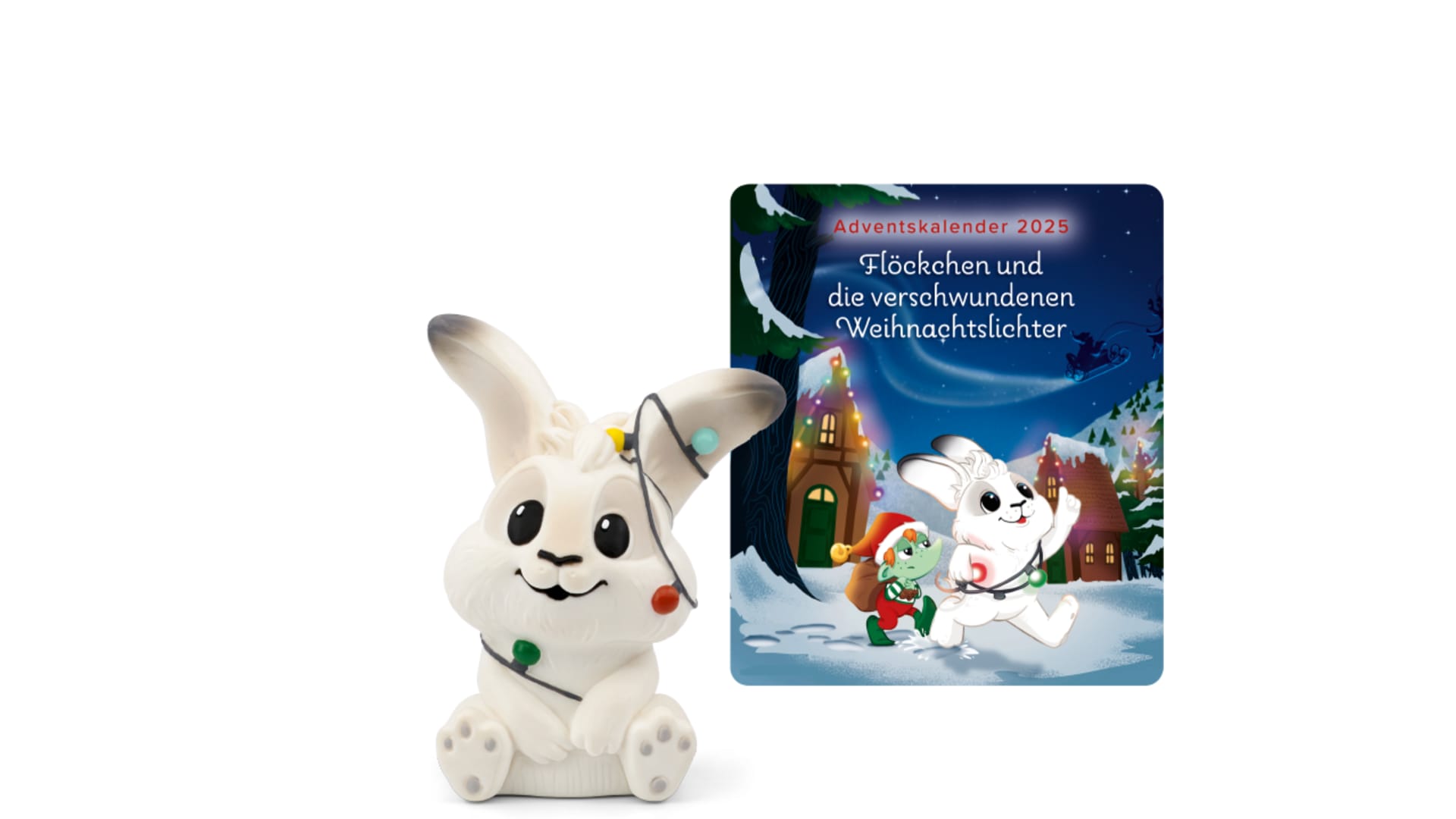 Produktbild: Flöckchen und die verschwundenen Weihnachtslichter (Adventskalender-Tonie 2025)