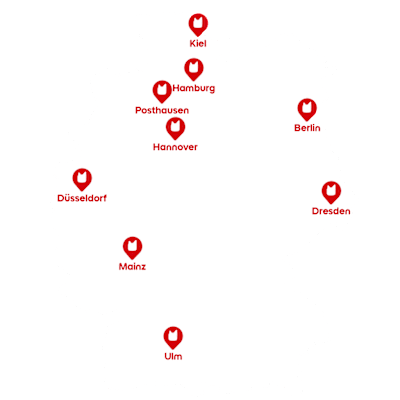 Übersichtskarte tonies® Roadshow Stationen in Deutschland