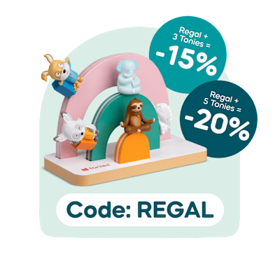 Regal + 3 Tonies = -15%. Regal + 5 Tonies = -20%. Code: Regal