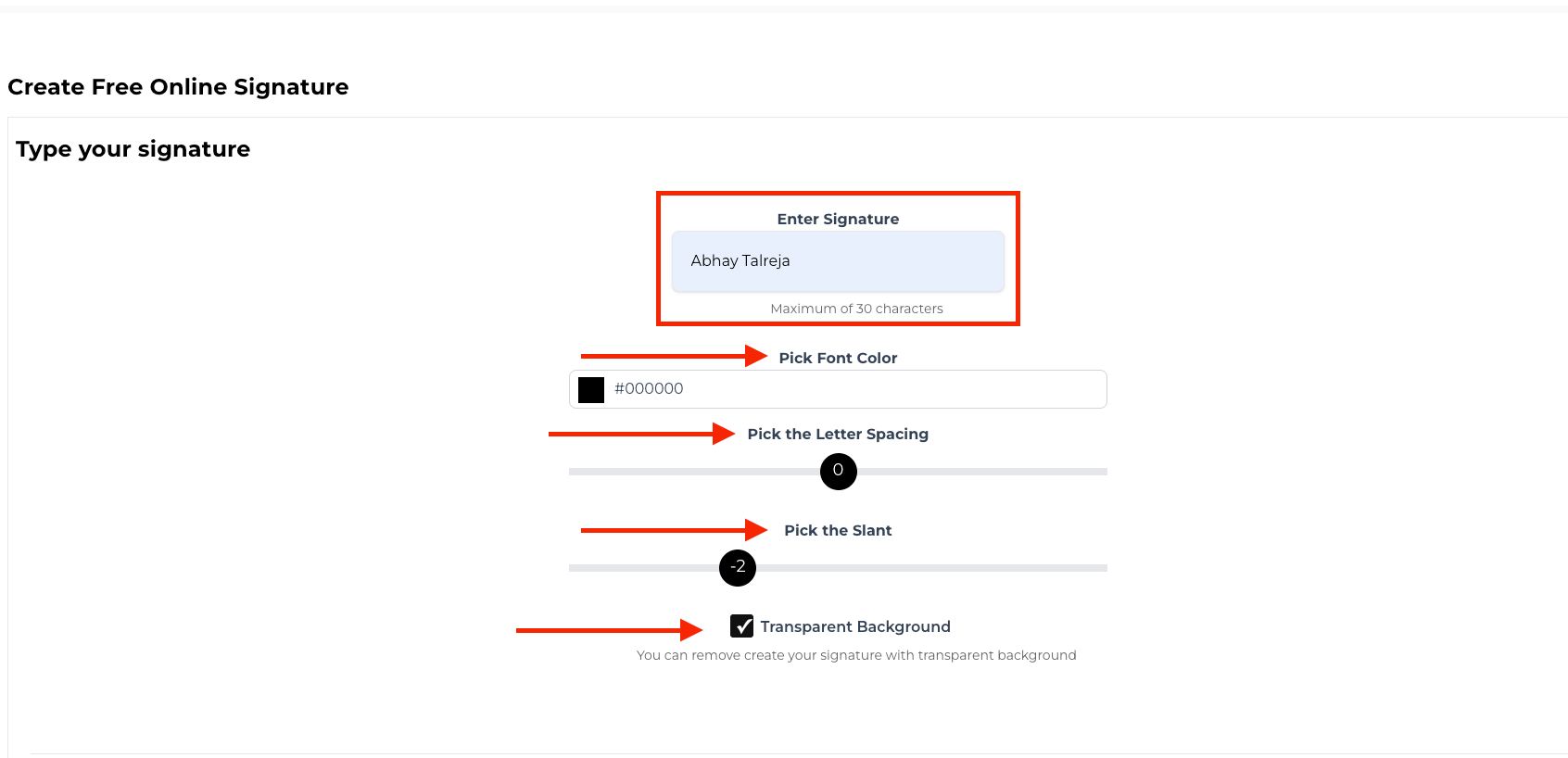 Create your signature