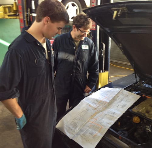 Matt and Nigel review the enormous wiring diagram for the engine electronic circuits prior to diagnosis