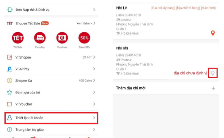 kiểm tra thông tin shopee