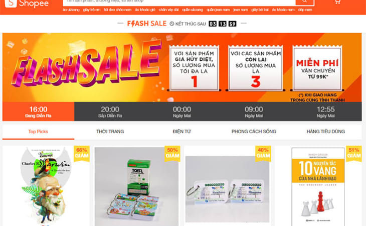 Flash sale chỉ diễn ra trong thời gian ngắn