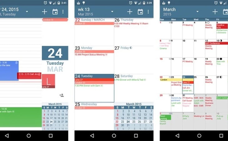 giao diện ứng dụng aCalendar
