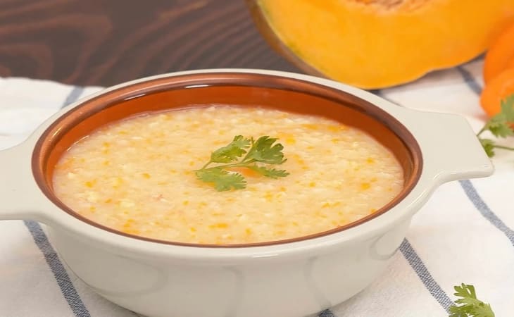 Cháo tôm bí đỏ