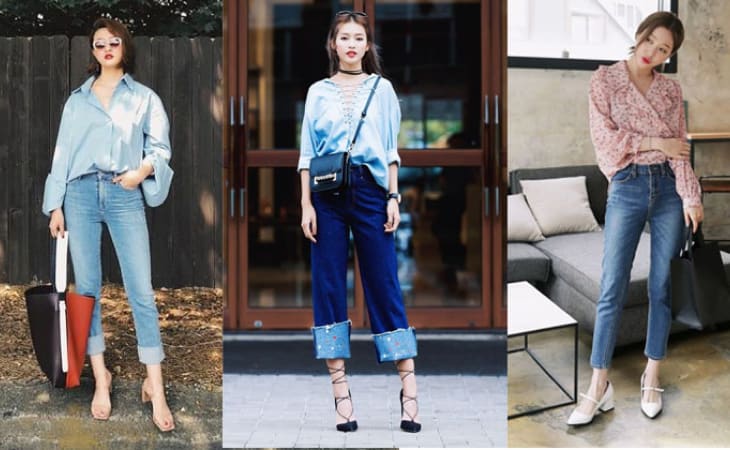 Áo sơ mi và skinny jean