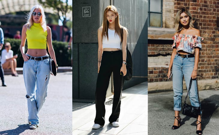 Áo crop top và quần cạp cao