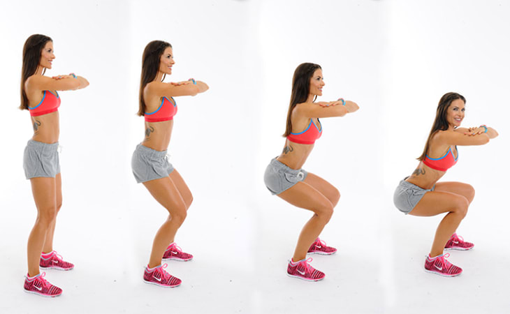 Squat là một bài tập phổ biến để làm săn chắc mông và đùi