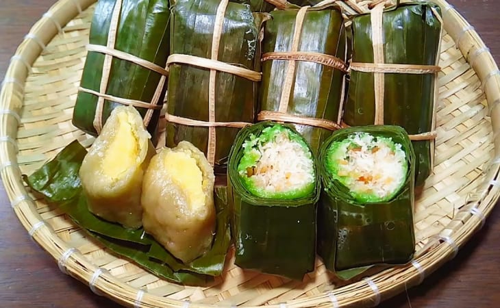 Bánh tét cốm dẹp
