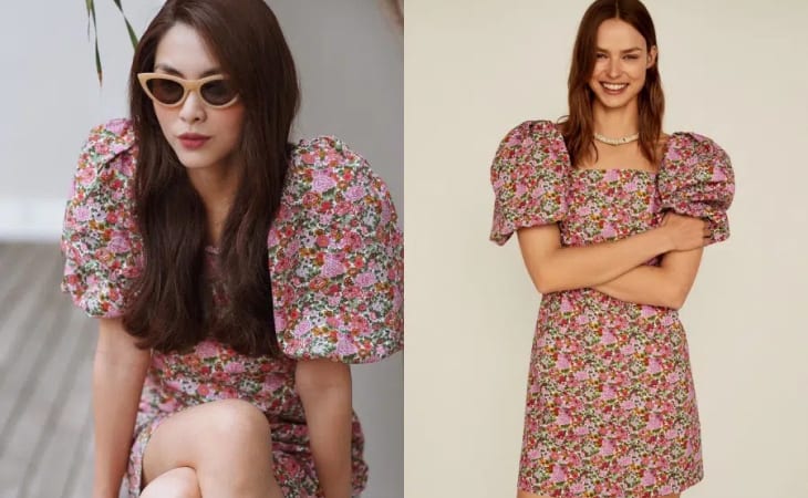 váy xếp tầng và tay bồng